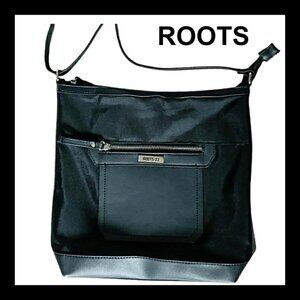 ROOTS black nylon crossbody bag